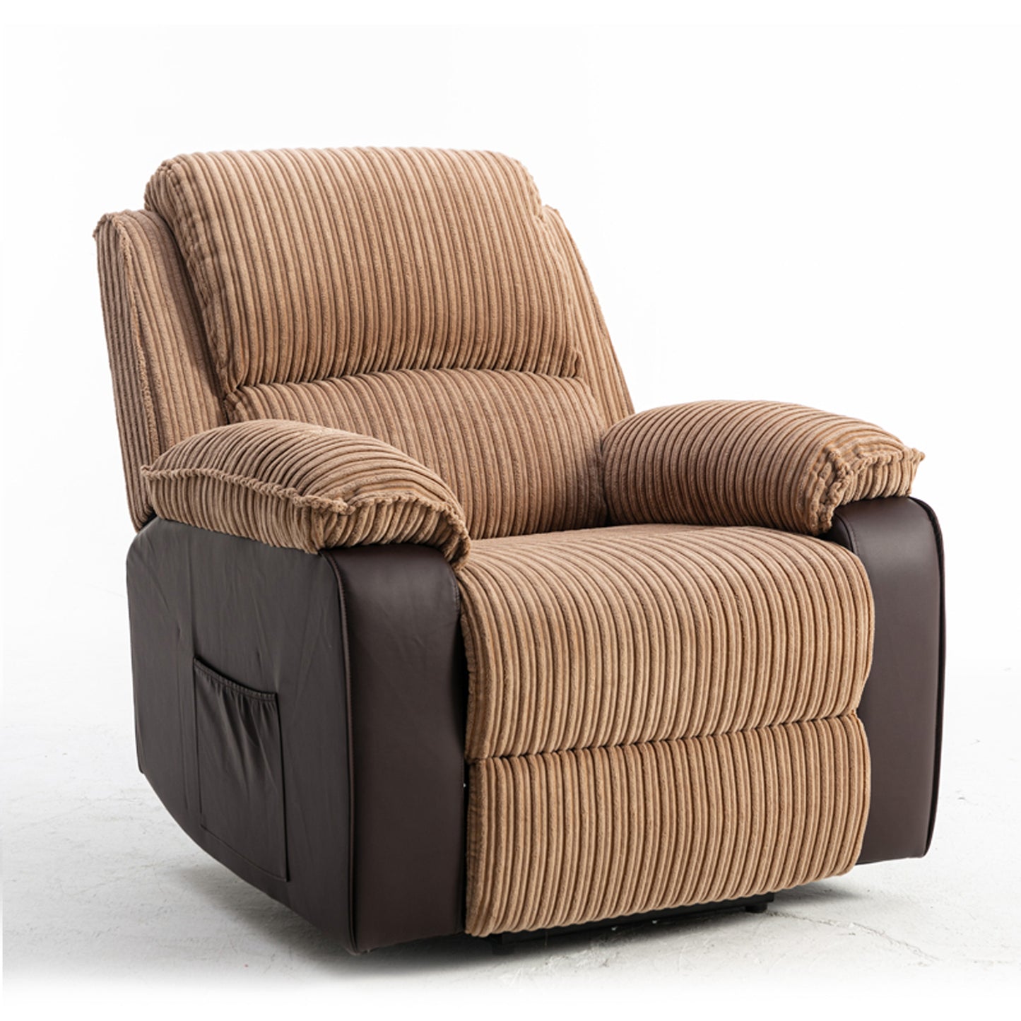 Fabric Upholstered Recliner, Brown