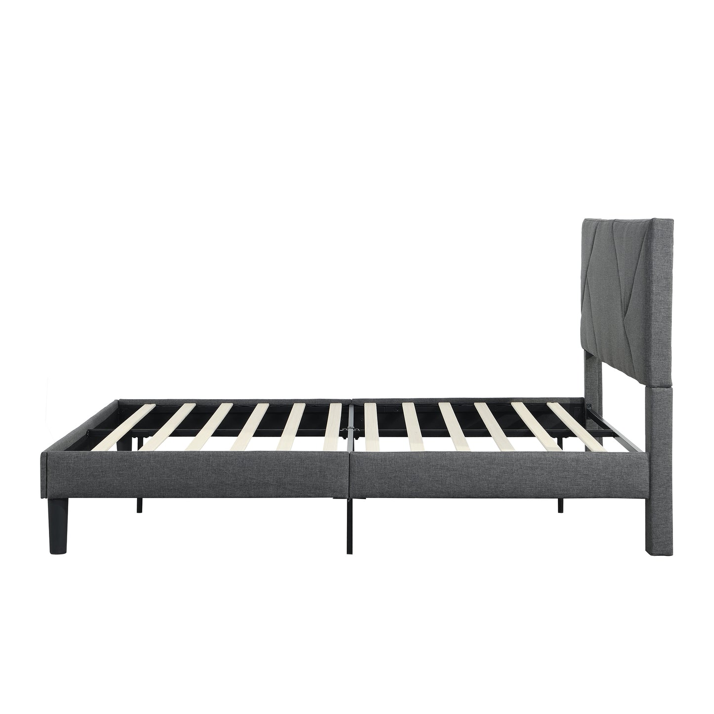 Full Size Upholstered Platform Bed Frame with  Headboard