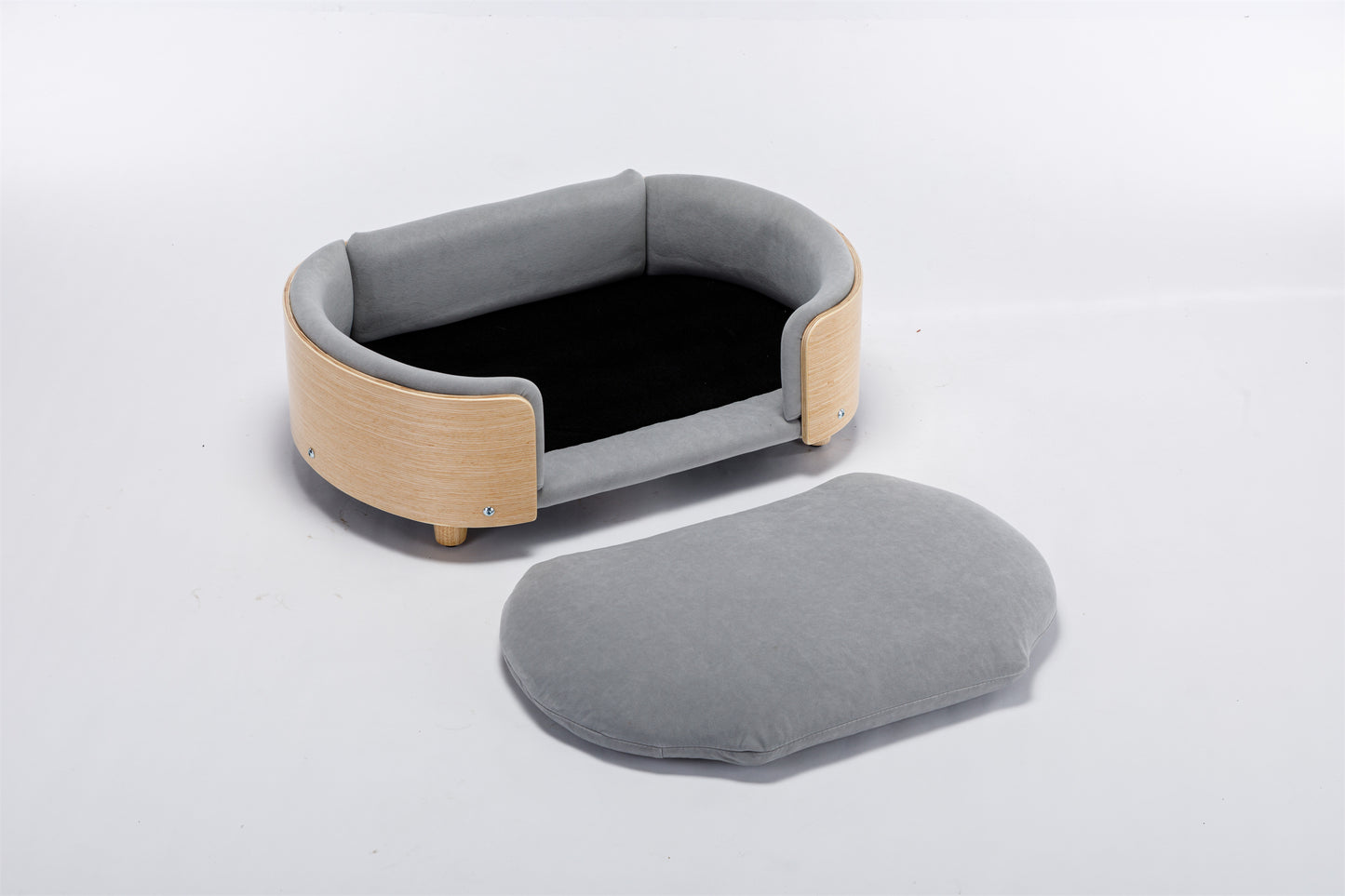 Scandinavian style Elevated Dog Bed Pet Sofa -Light Grey