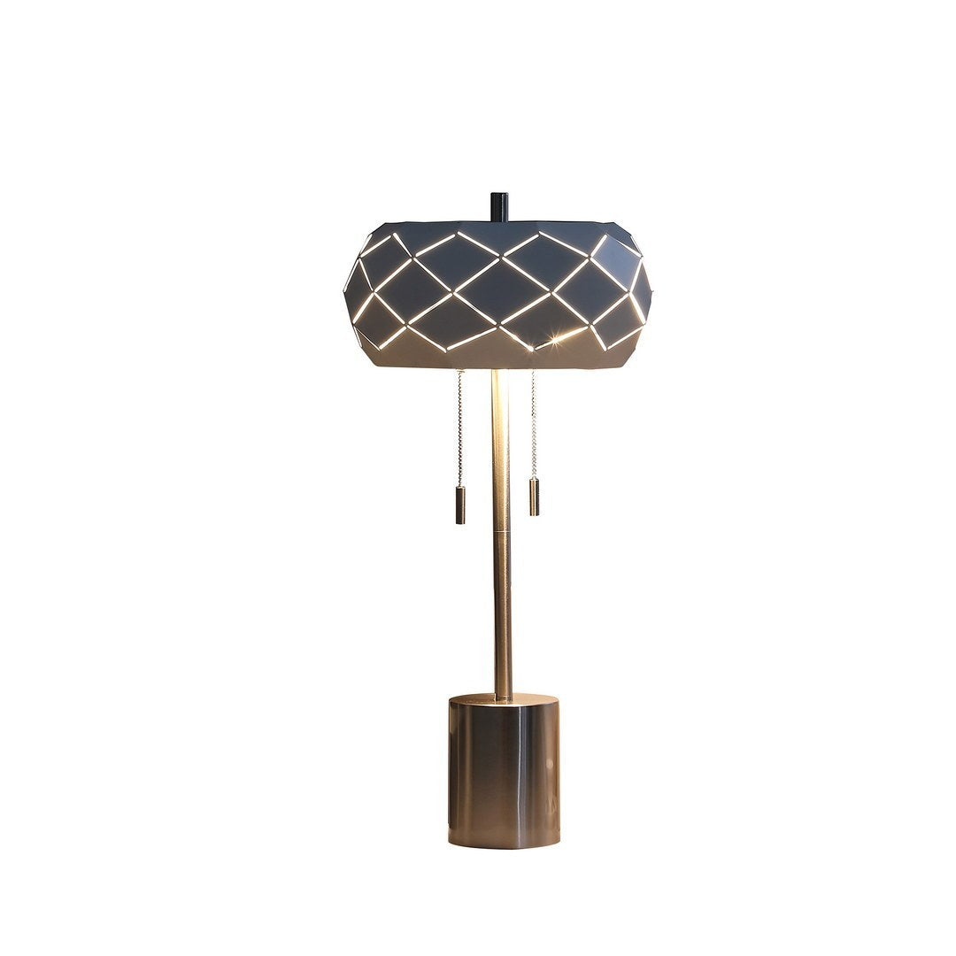 28" In Legeme Mid Century Danish Steel Pull Chain 2-Light Table Lamps