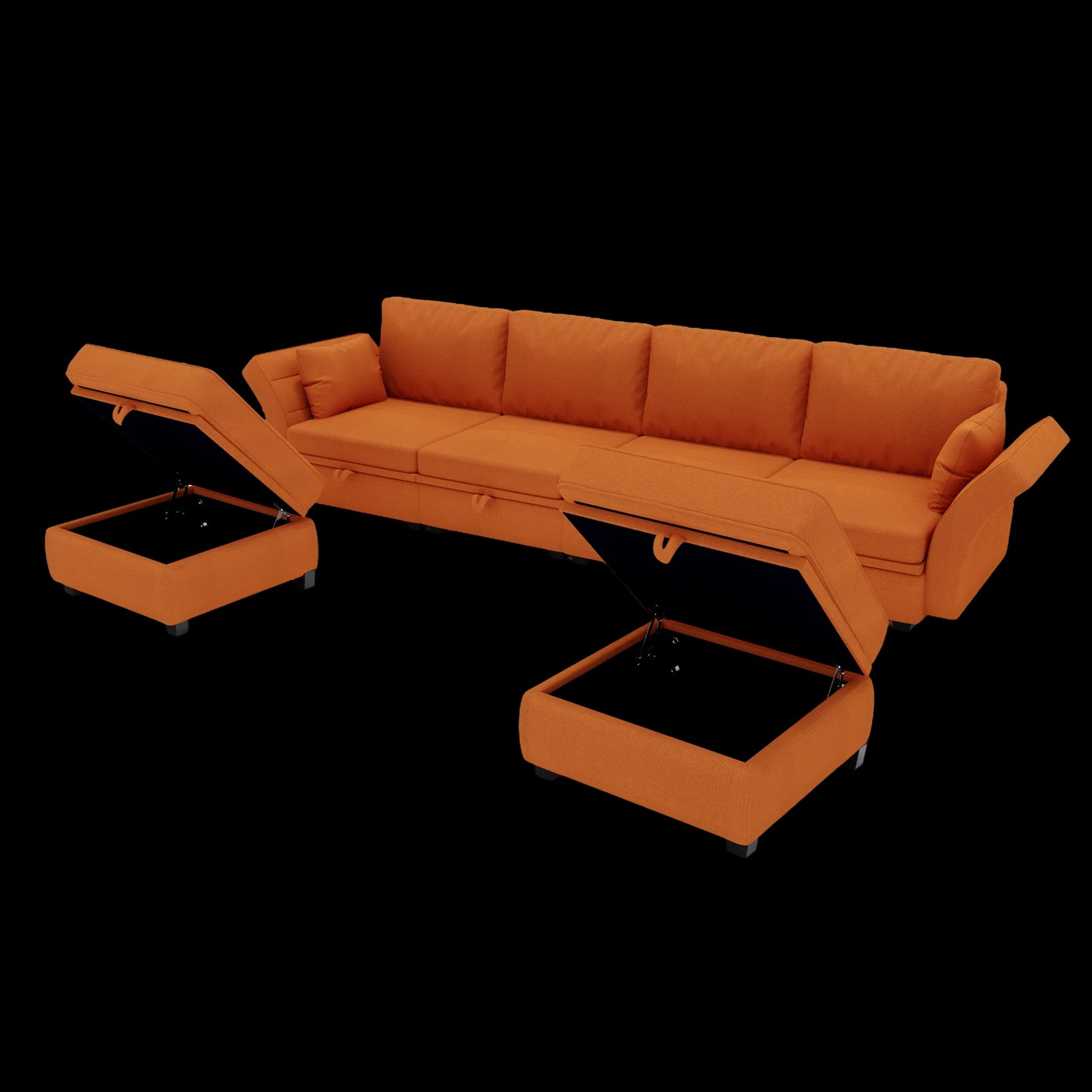 Marvin Modular Sectional Sofa- Orange