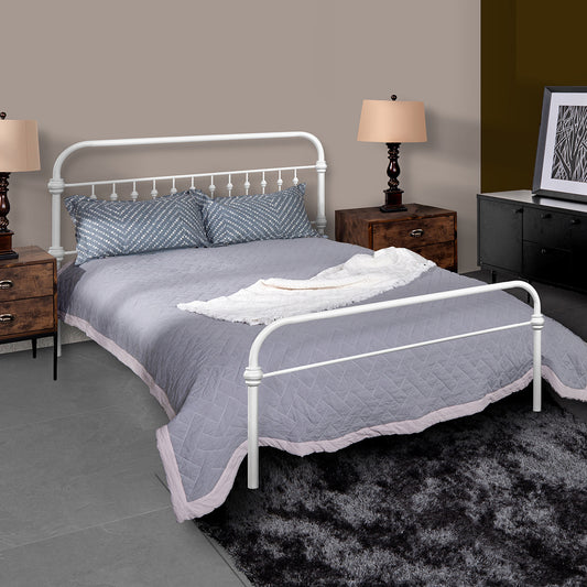 Farmhouse Bed Frame Size: Full - WHITE