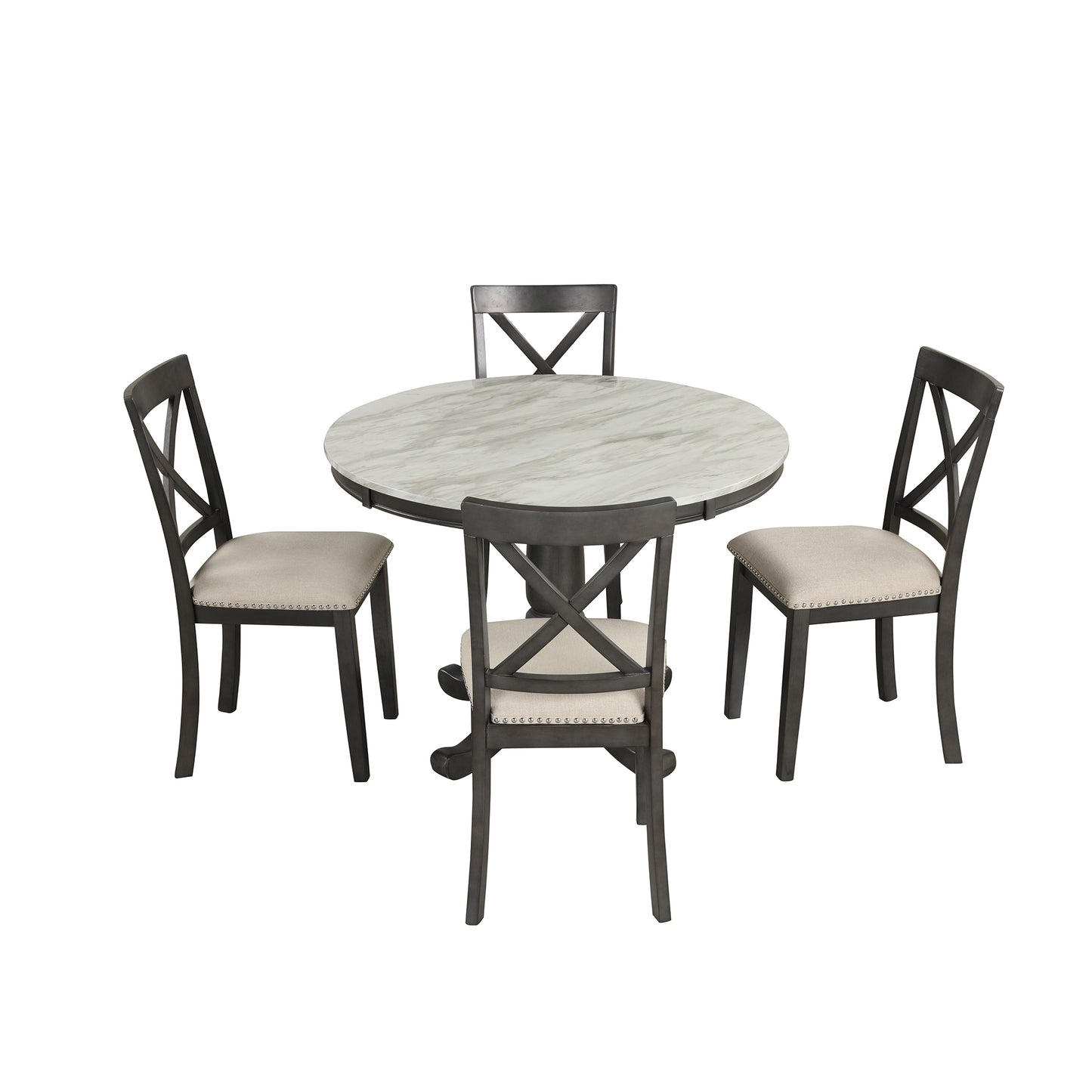 Orisfur 5 Pieces Dining Table and Chairs Set f