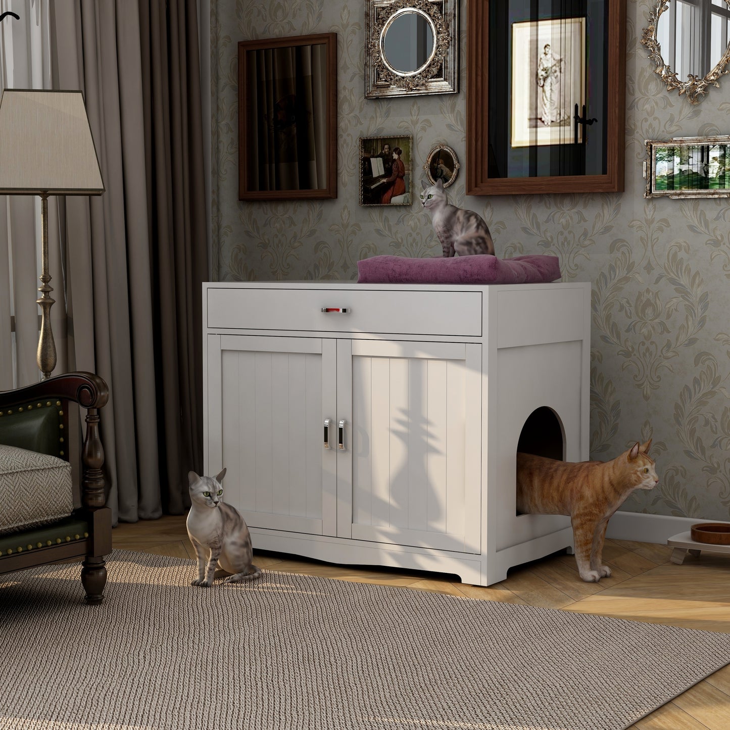 Litter Box Enclosure- White