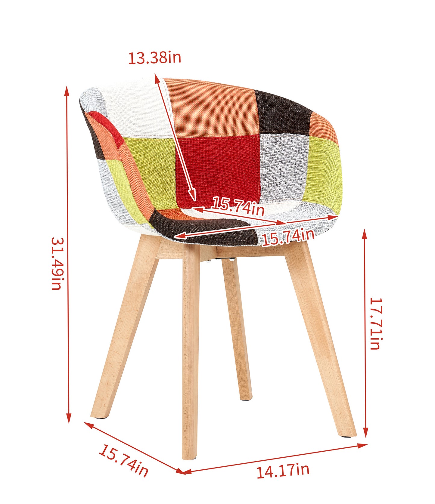 Patchwork Chair Set- Warm Red