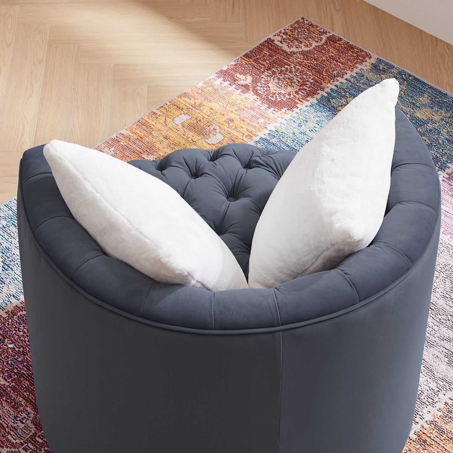 Ceianna Upholstered Swivel Barrel Chair