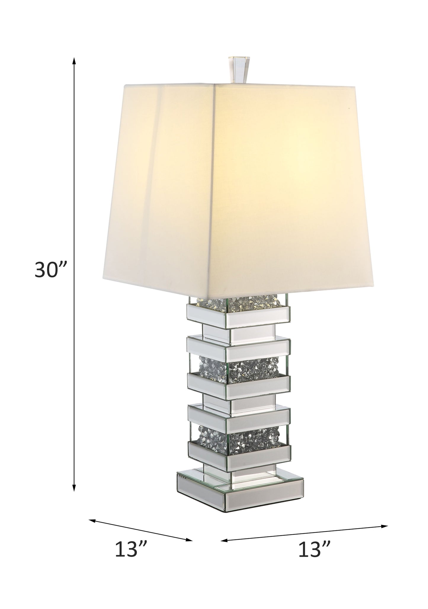 ACME Noralie Mirrored & Faux Diamonds Table Lamp