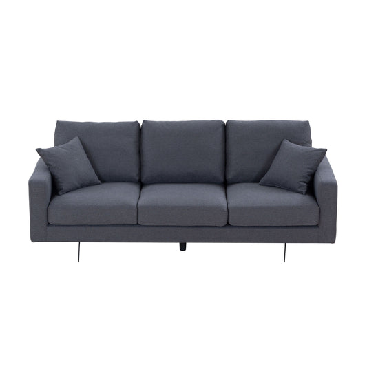 Modern Grey Three-Seat Sofa