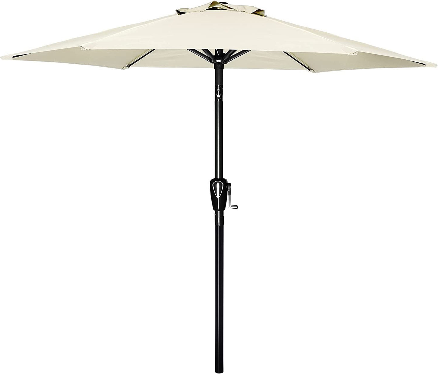 Simple Deluxe 7.5' Patio Outdoor Table Market Yard Umbrella with Push Button Tilt/Crank, 6 Sturdy Ribs for Garden, Deck, Backyard, Pool, 7.5ft, Beige