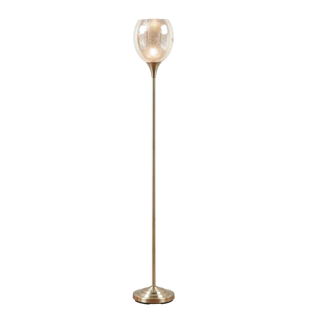 Bellow Uplight Floor Lamp with Mercury Glass Shade