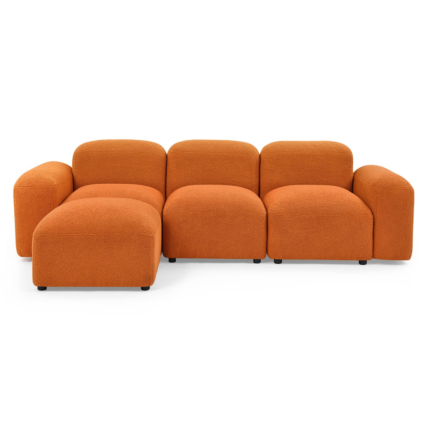 L-Shape Modular Sectional Sofa, Orange.