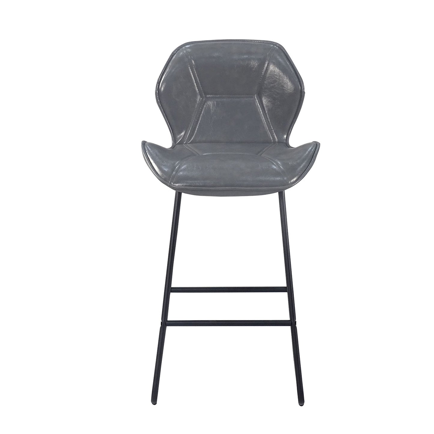 Leather Bar Chair Set of 2 - Gray