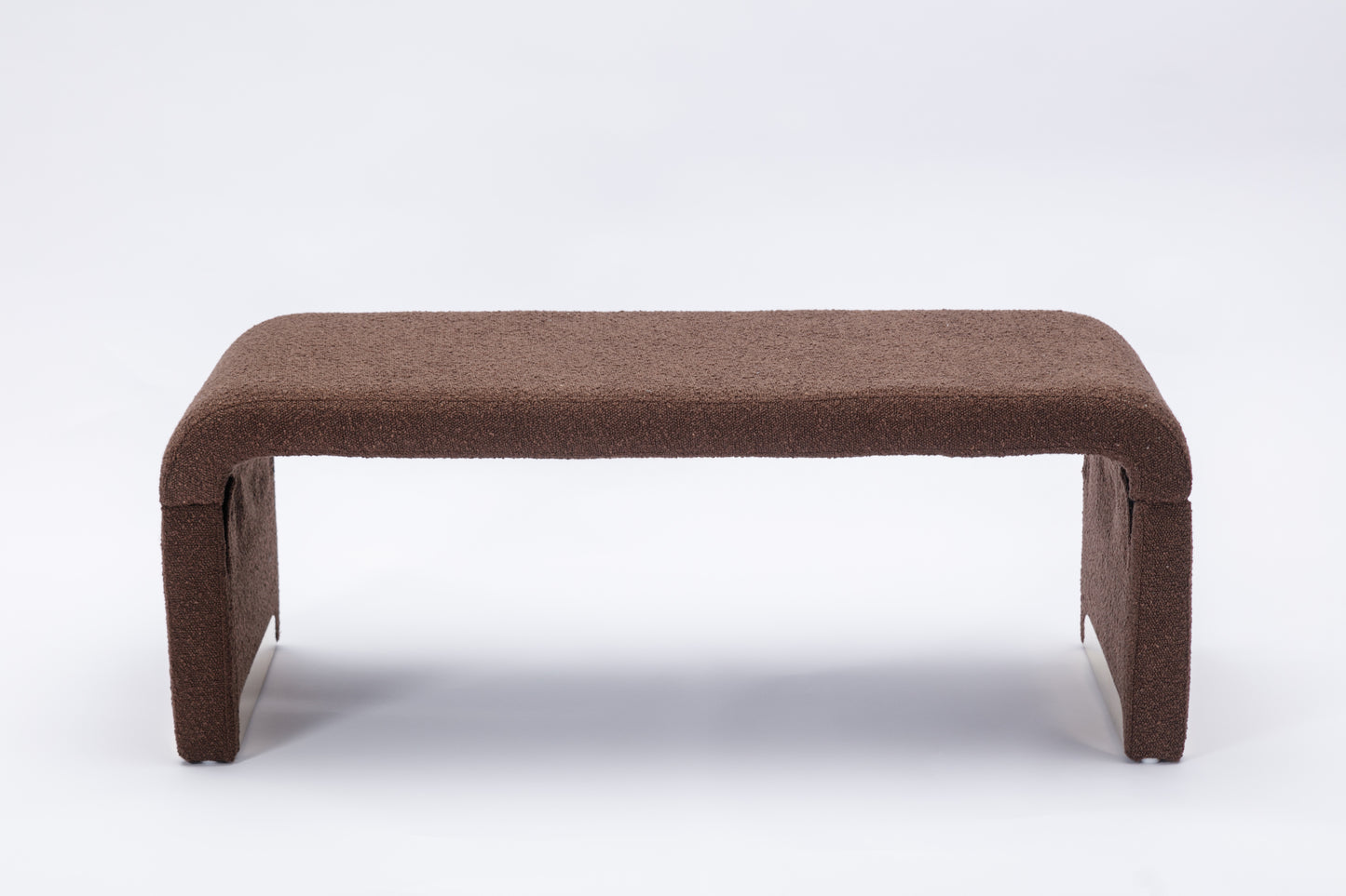 New Boucle Fabric Bench- Brown