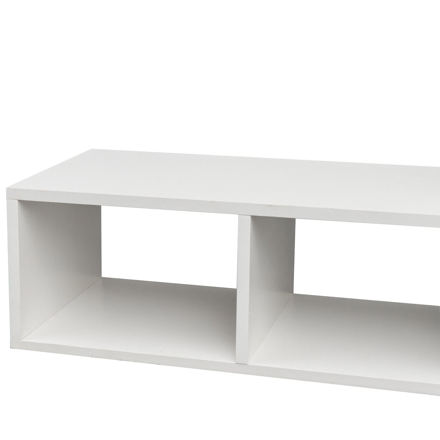 Double L-Shaped TV Stand- White