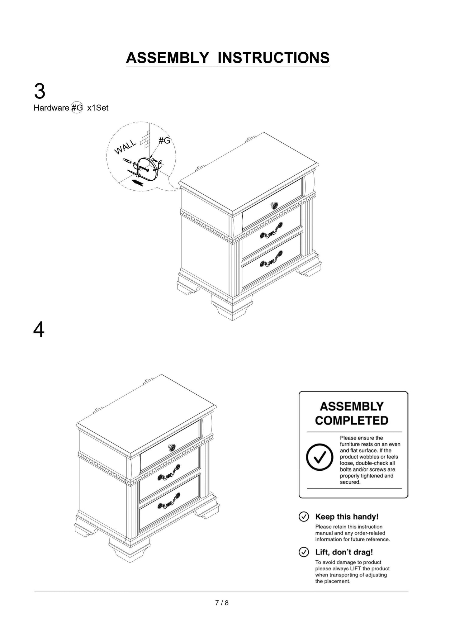 Gray Color Nightstand Bedroom 1pc Nightstand Solid wood Satin Knickel Knobs and Pulls