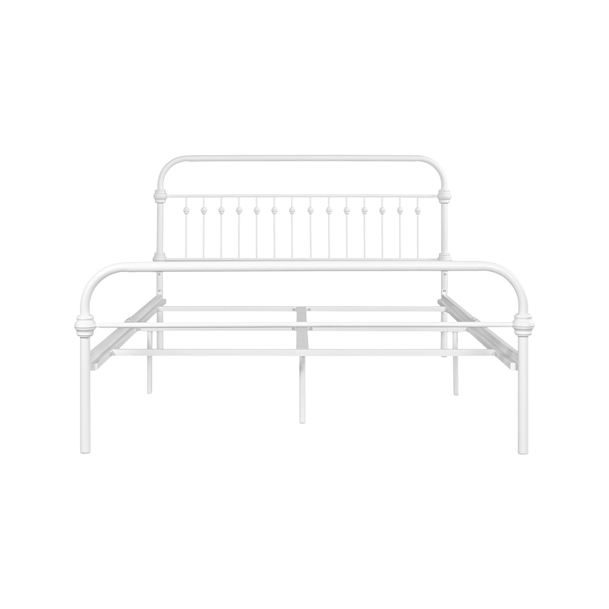 Farmhouse Metal Bed Frame Queen - WHITE