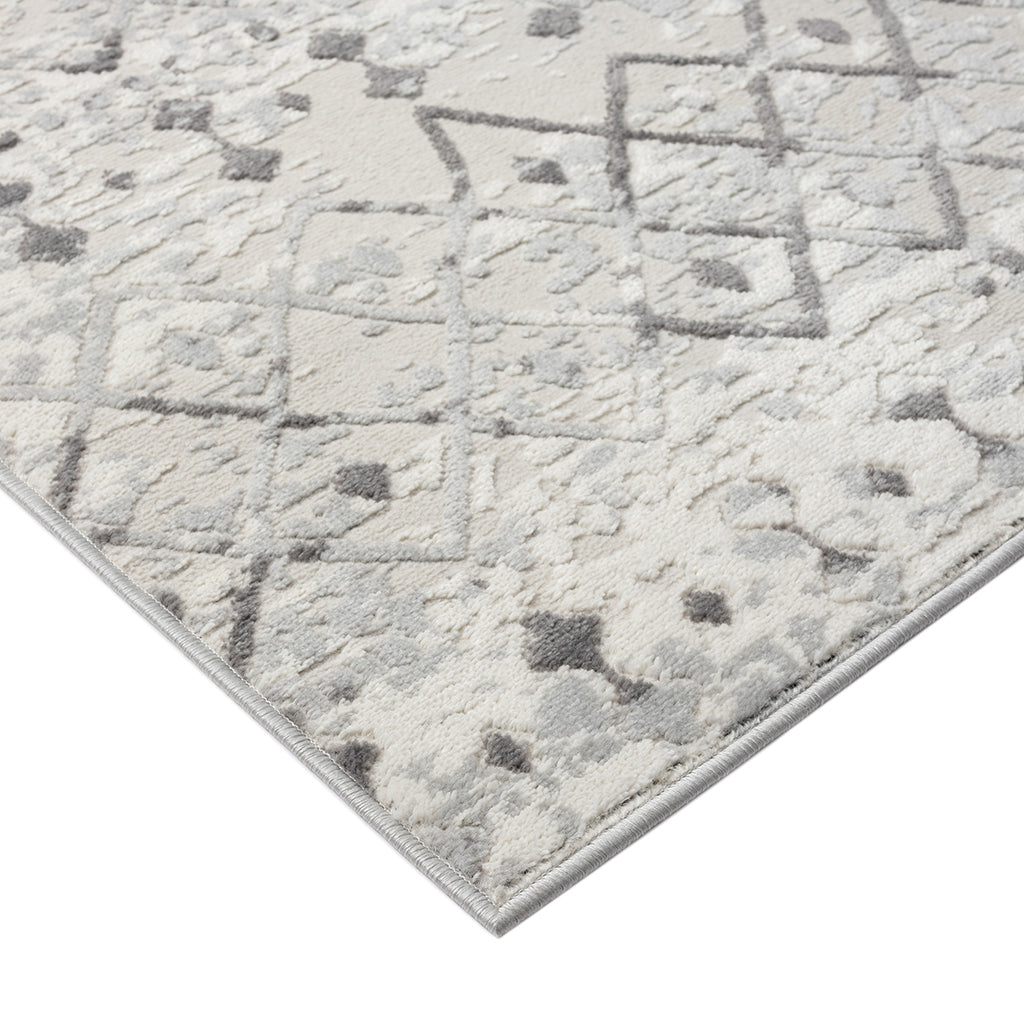 Moroccan Woven Area Rug, Light Gray