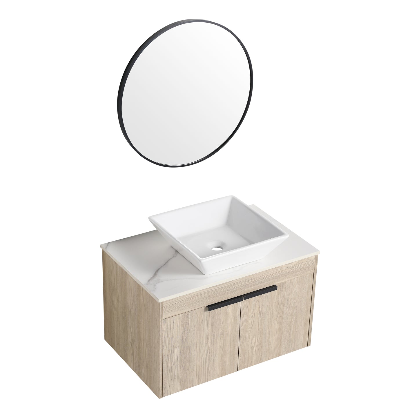 30 " Modern Design Float Bathroom Vanity With Ceramic Basin Set