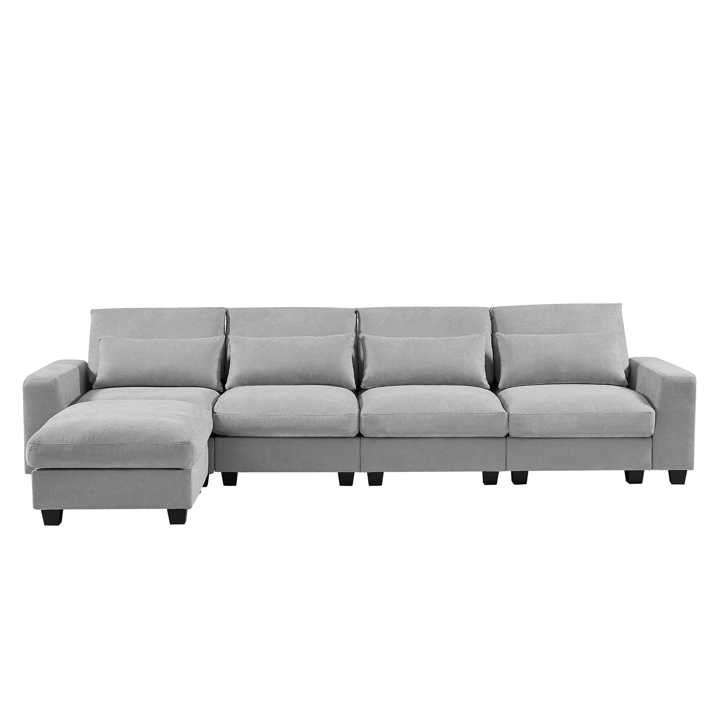 Large L-Shape Feather Filled Sectional Sofa