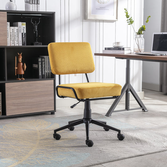 Retro Yellow Corduroy Desk Chair