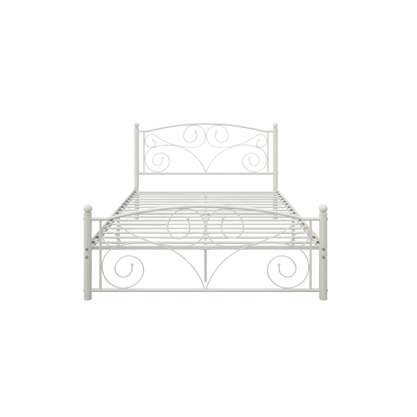 Full Size Unique Flower  Metal Bed Frame with Headboard and Footboard