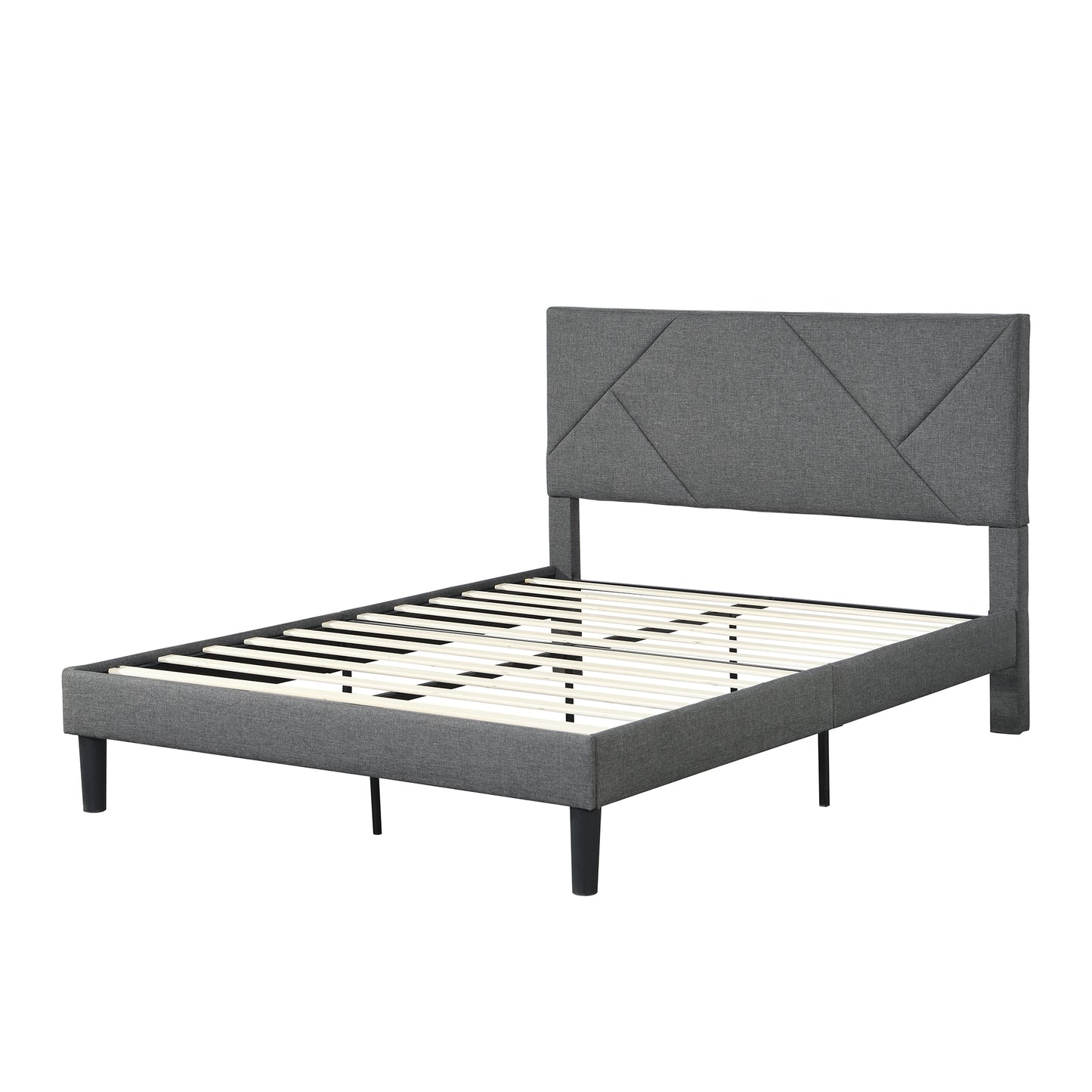 Full Size Upholstered Platform Bed Frame with  Headboard