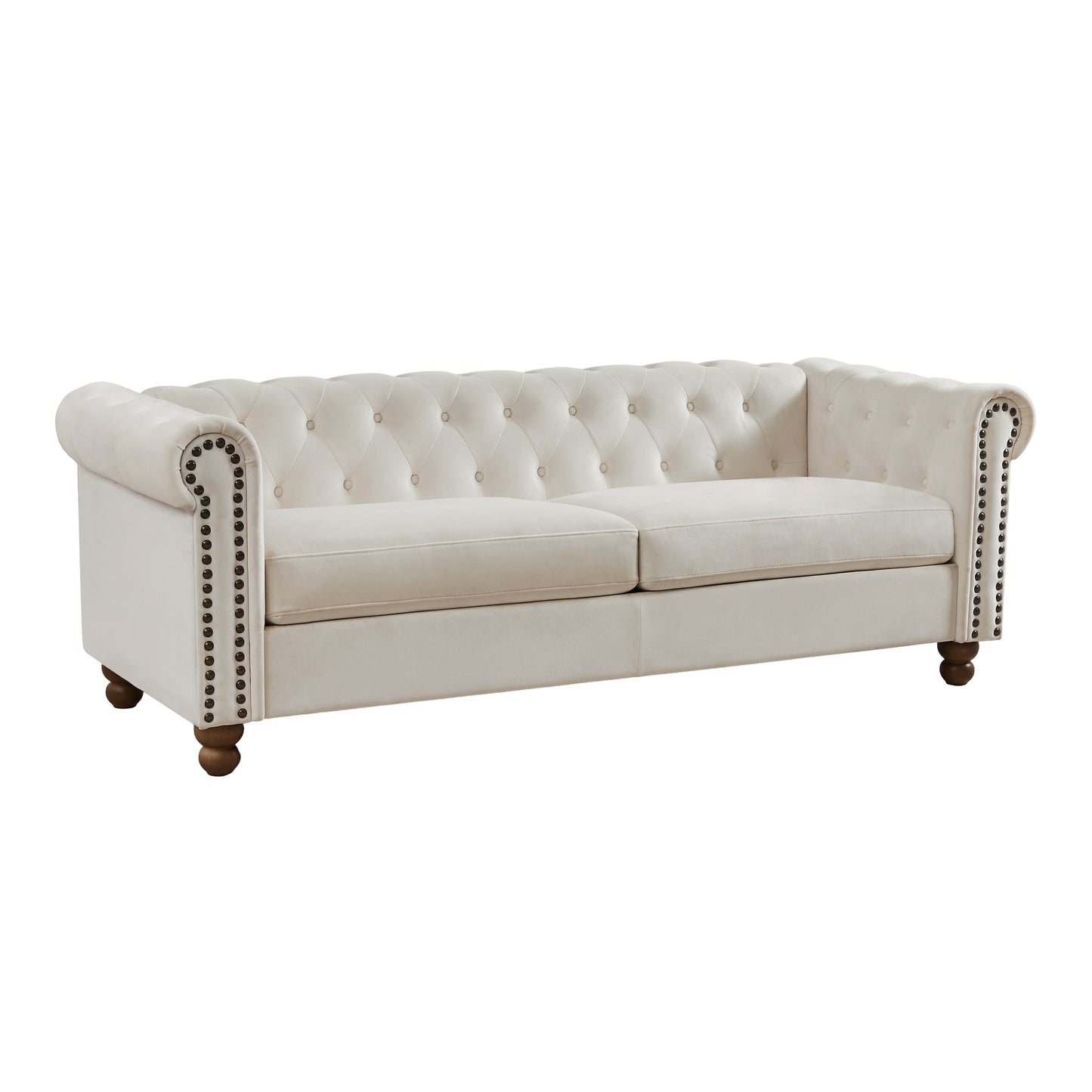 Traditional Living Room Upholstered Sofa , Large-White.