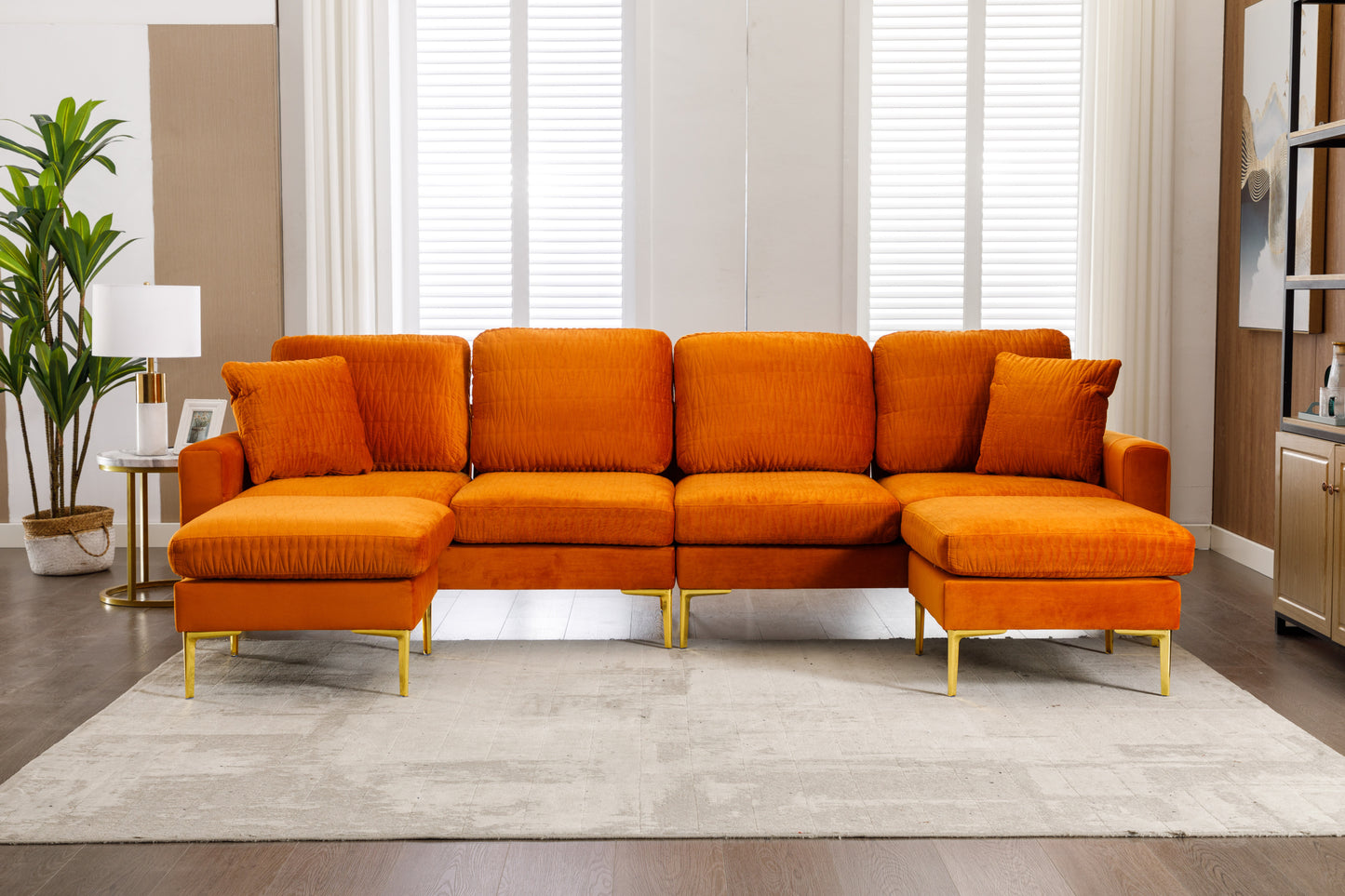 Mersha Orange Sectional Sofa