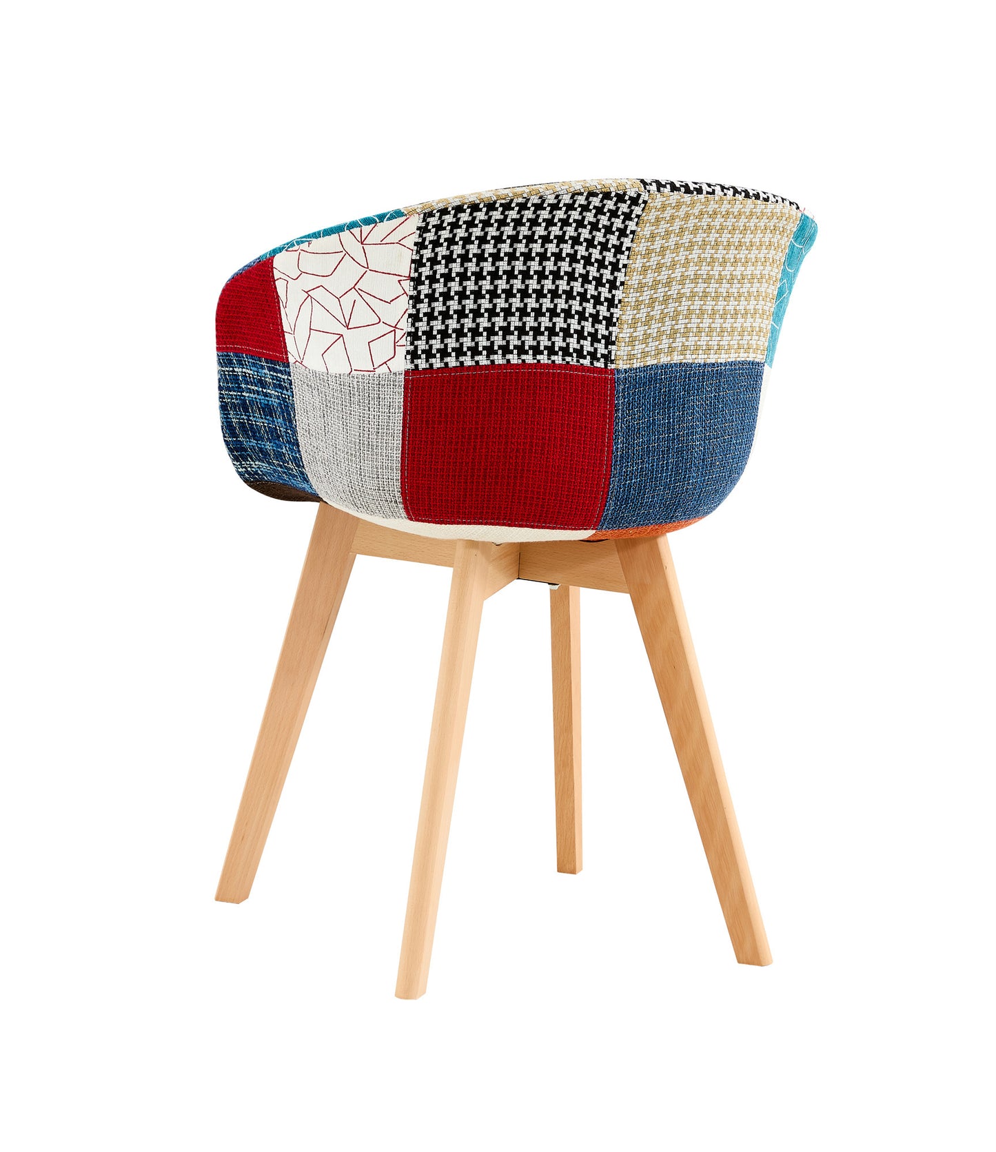Patchwork Linen Accent Chairs, set of 2