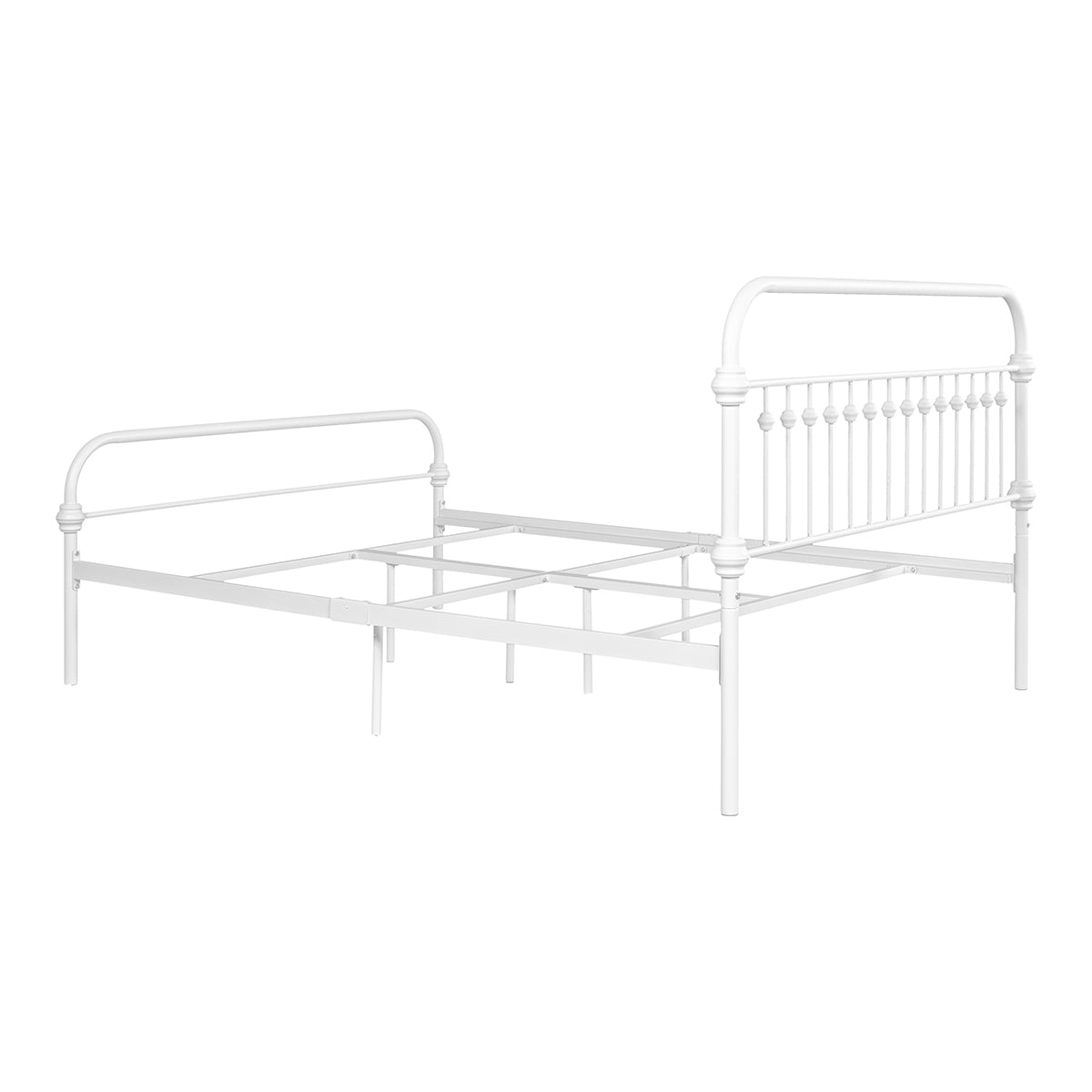 Farmhouse Metal Bed Frame Queen - WHITE