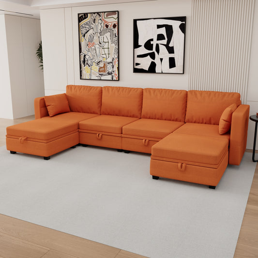 Marvin Modular Sectional Sofa- Orange